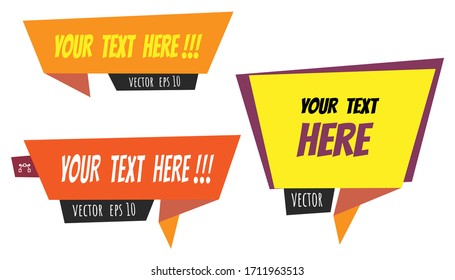 cartoon speach bubble text sign placeholder template mock up , vector illustration blank text sign for sale