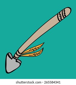 cartoon spear, vector illustration