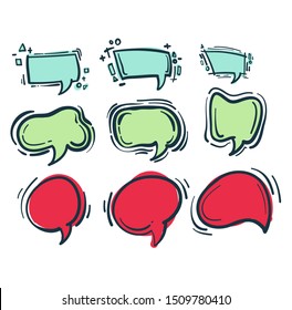 Cartoon speech box Vector illustration.