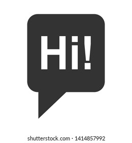 Cartoon Speech Bubble, Dialogue Balloon with The Word "Hi". Greeting Icon  