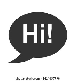 Cartoon Speech Bubble or Dialogue Balloon with The Word "Hi" Greeting Icon for Comic Apps and Websites.