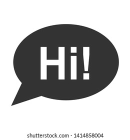 Cartoon Speech Bubble or Dialogue Balloon with The Word "Hi" Greeting Icon for Comic Apps and Websites.
