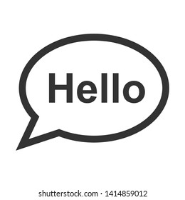 Cartoon Speech Bubble or Dialogue Balloon with The Word "Hello" Greeting Icon for Comic Apps and Websites.