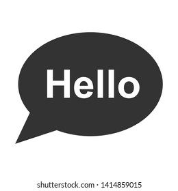Cartoon Speech Bubble or Dialogue Balloon with The Word "Hello" Greeting Icon for Comic Apps and Websites.