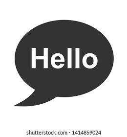 Cartoon Speech Bubble or Dialogue Balloon with The Word "Hello" Greeting Icon for Comic Apps and Websites.