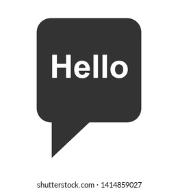 Cartoon Speech Bubble or Dialogue Balloon with The Word "Hello" Greeting Icon for Comic Apps and Websites.