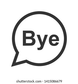 Cartoon Speech Bubble or Dialogue Balloon with The Word "Bye" Greeting Icon for Comic Apps and Websites.