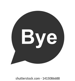 Cartoon Speech Bubble or Dialogue Balloon with The Word "Bye" Greeting Icon for Comic Apps and Websites.