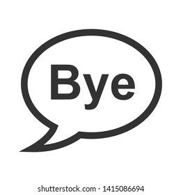 Cartoon Speech Bubble or Dialogue Balloon with The Word "Bye" Greeting Icon for Comic Apps and Websites.