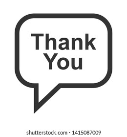 Cartoon Speech Bubble or Dialogue Balloon with The Word "Thank You" Greeting Icon for Comic Apps and Websites.