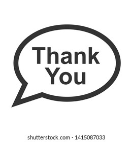 Cartoon Speech Bubble or Dialogue Balloon with The Word "Thank You" Greeting Icon for Comic Apps and Websites.
