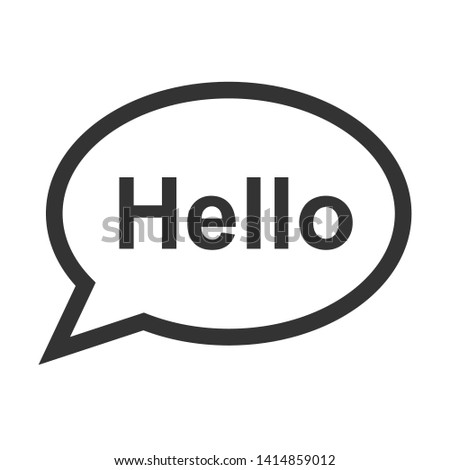 Cartoon Speech Bubble or Dialogue Balloon with The Word "Hello" Greeting Icon for Comic Apps and Websites.