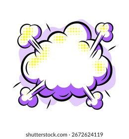 Cartoon speech bubble explosion. Pop art illustration in comic style.