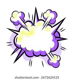Cartoon speech bubble explosion. Pop art illustration in comic style.