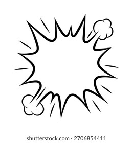 Cartoon speech bubble explosion. Pop art illustration in comic style.