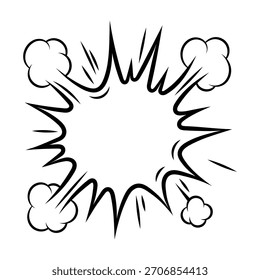 Cartoon speech bubble explosion. Pop art illustration in comic style.