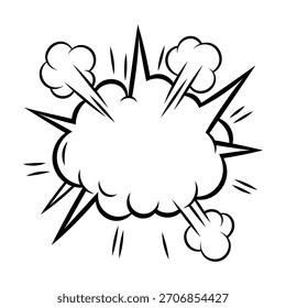 Cartoon speech bubble explosion. Pop art illustration in comic style.