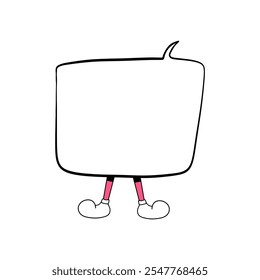Cartoon speech bubble. Retro character in the form of a frame for a text message. 
