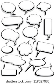 Cartoon speech bubble set