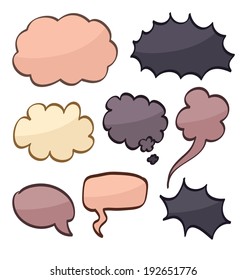 Cartoon speech bubble. Vector illustration on white background.