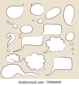 Cartoon speech bubbles in hand-drawn style