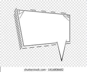 Cartoon speech bubbles on transparent background. Vector Illustration. EPS10