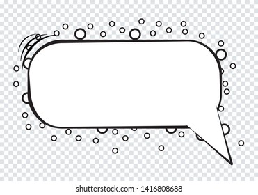 Cartoon speech bubbles on transparent background. Vector Illustration. EPS10