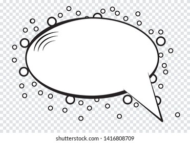 Cartoon speech bubbles on transparent background. Vector Illustration. EPS10