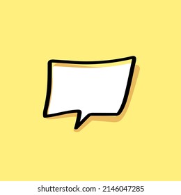 Cartoon-Sprachblasen auf gelbem Hintergrund Unterschiedliche Doodle-Formulare für Ihren Text, Dialoge Vektorsymbol 