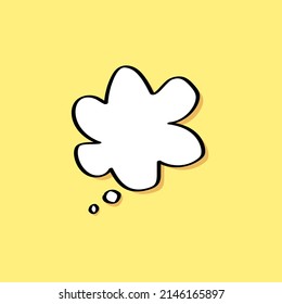 Cartoon-Sprachblasen auf gelbem Hintergrund Unterschiedliche Doodle-Formulare für Ihren Text, Dialoge Symbol Vektorgrafik Leere mit Textstelle. verschiedene handgezeichnete Formen einzeln handgezeichnete Sprachblasen einzeln. 