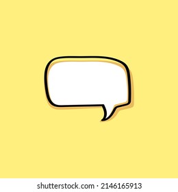 cartoon speech bubbles on yellow background Different doodle forms for your text, dialogs icon vector Blank with text place. different hand drawn shapes isolated hand drawn speech bubbles isolated. 