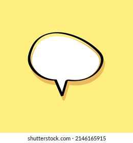 cartoon speech bubbles on yellow background Different doodle forms for your text, dialogs icon vector Blank with text place. different hand drawn shapes isolated hand drawn speech bubbles isolated. 