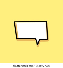 cartoon speech bubbles on yellow background Different doodle forms for your text, dialogs icon vector Blank with text place. different hand drawn shapes isolated hand drawn speech bubbles isolated. 
