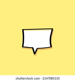 Cartoon-Sprachblasen auf gelbem Hintergrund Unterschiedliche Doodle-Formulare für Ihren Text, Dialoge Symbol Vektorgrafik Leere mit Textstelle. verschiedene handgezeichnete Formen einzeln handgezeichnete Sprachblasen einzeln. 