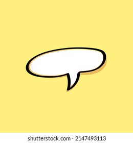 Cartoon-Sprachblasen auf gelbem Hintergrund Unterschiedliche Doodle-Formulare für Ihren Text, Dialoge Symbol Vektorgrafik Leere mit Textstelle. verschiedene handgezeichnete Formen einzeln handgezeichnete Sprachblasen einzeln. 