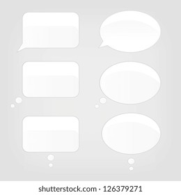 Cartoon Speech Bubbles Set on Grey Background. Vector.