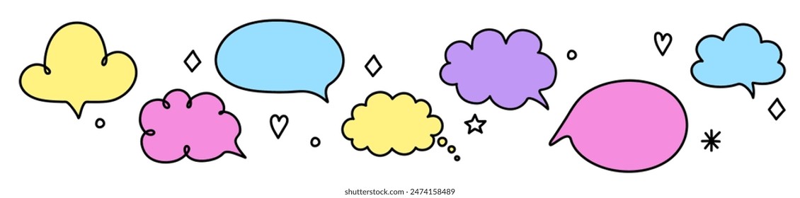 Cartoon speech bubbles set. Cartoon style balloons. Vector illustration