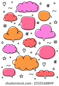 Burbujas de discurso de dibujos animados. Globos de estilo de dibujos animados. Ilustración vectorial