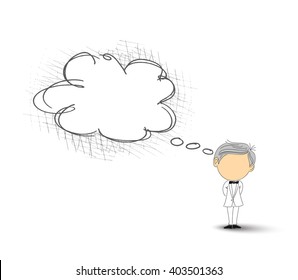 Cartoon, speech bubbles with sweet boy message vector