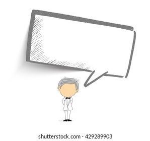 Cartoon, speech bubbles with sweet boy message vector