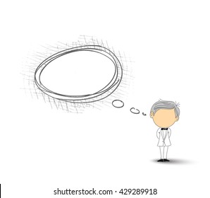 Cartoon, speech bubbles with sweet boy message vector