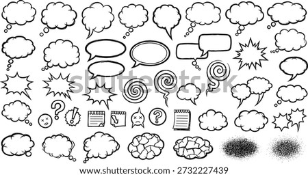 Cartoon speech bubbles and thought clouds collection