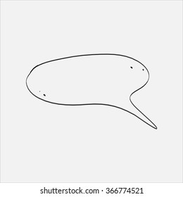 Cartoon speech cloud on white background
