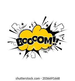 cartoon comic​ pop​ art​ speech with​ text in​side box​ " boom "
