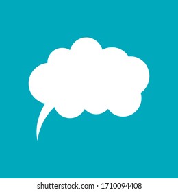 Cartoon speech or think bubble, empty communication cloud. Vector design element.