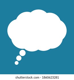 Cartoon speech or think bubble, empty communication cloud. Vector design element.