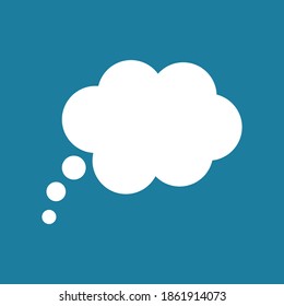 Cartoon speech or think bubble, empty communication cloud. Vector design element.