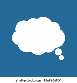 Cartoon speech or think bubble, empty communication cloud. Vector design element.