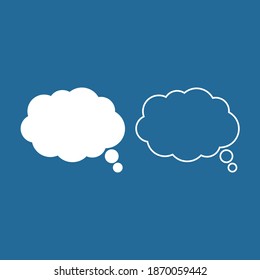 Cartoon speech or think bubble, empty communication cloud. Vector design element.