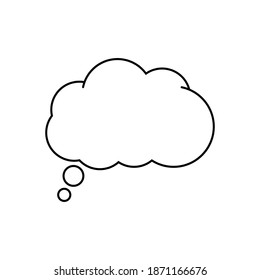Cartoon speech or think bubble, empty communication cloud. Vector design element.